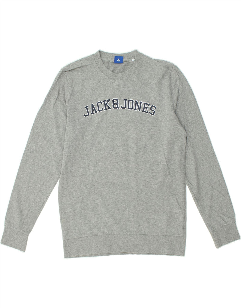 JACK & JONES Mens Graphic Sweatshirt Jumper Large Grey Cotton | Vintage Jack & Jones | Thrift | Second-Hand Jack & Jones | Used Clothing | Messina Hembry 