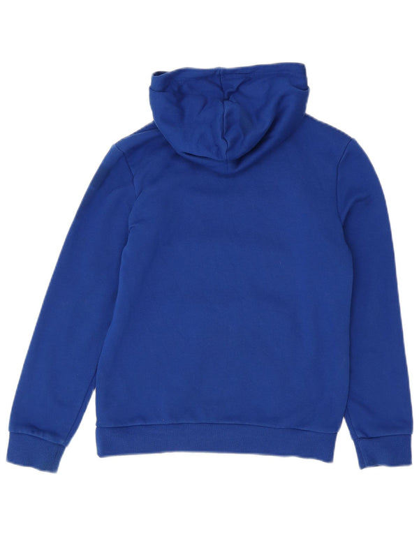 Adidas Boys Graphic Hoodie Jumper 9-10 Years Blue Colourblock Cotton