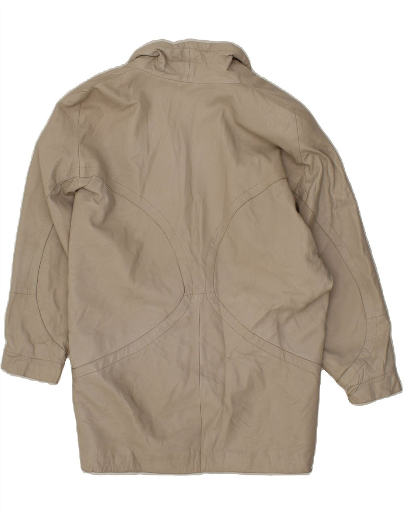 YOUR SIXTH SENSE Womens Leather Coat EU 40 Medium Grey Leather Vintage Your Sixth Sense and Second-Hand Your Sixth Sense from Messina Hembry 