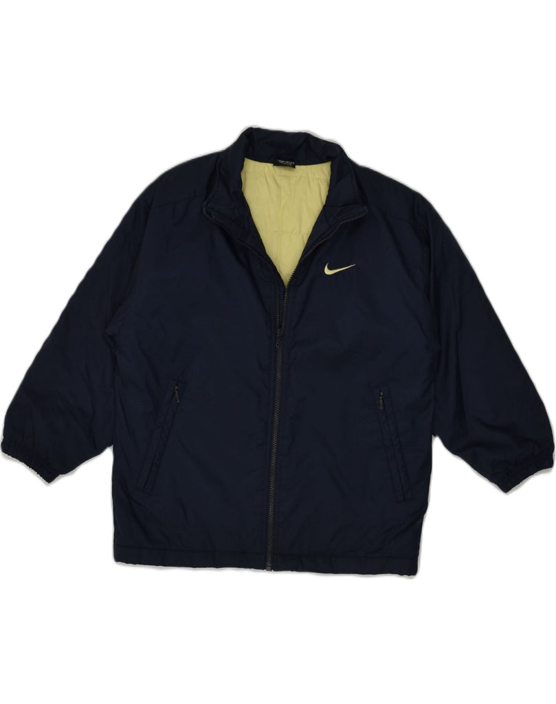 NIKE Boys Bomber Jacket 9-10 Years Small Navy Blue Polyester | Vintage Nike | Thrift | Second-Hand Nike | Used Clothing | Messina Hembry 