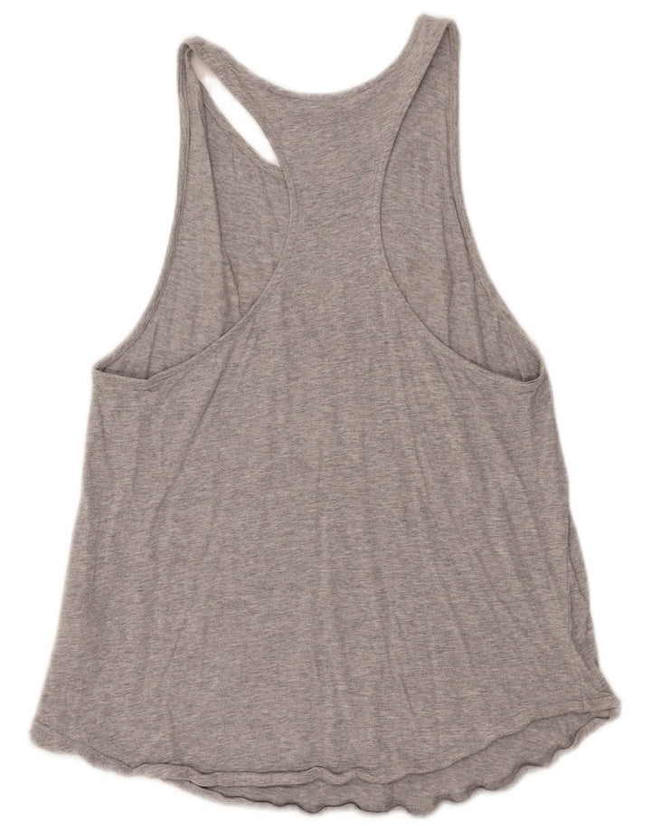 Adidas Womens Graphic Vest Top UK 12/14 Medium Grey Cotton
