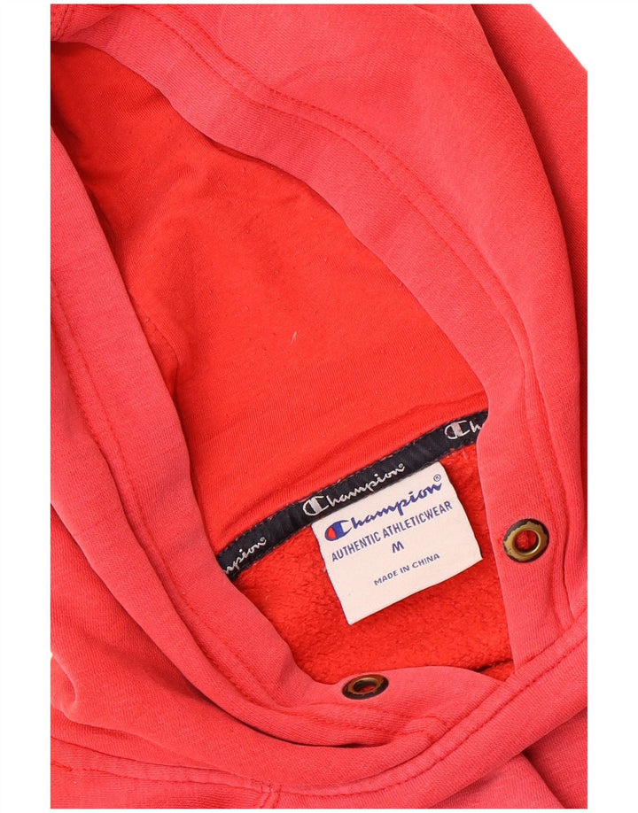 Champion Mens Graphic Hoodie Jumper Medium Red Cotton