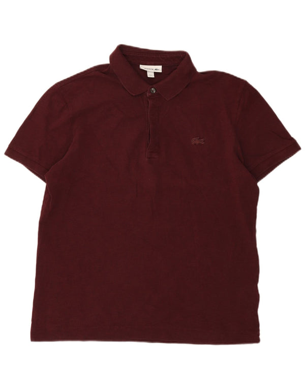 Lacoste Mens Regular Fit Polo Shirt Size 4 Medium Burgundy Cotton