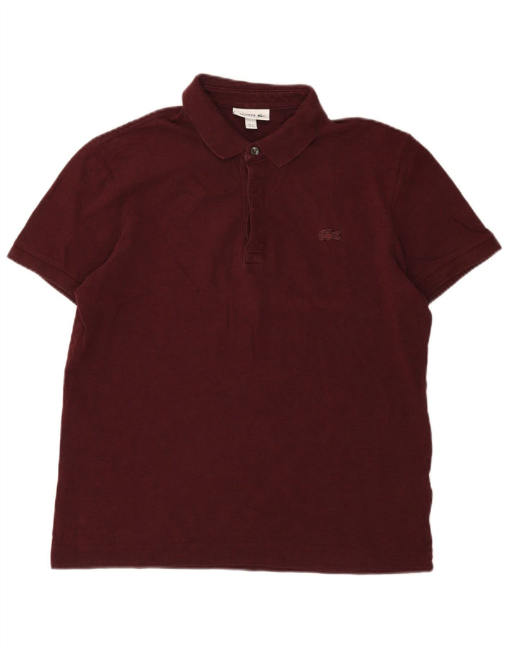 Lacoste Mens Regular Fit Polo Shirt Size 4 Medium Burgundy Cotton