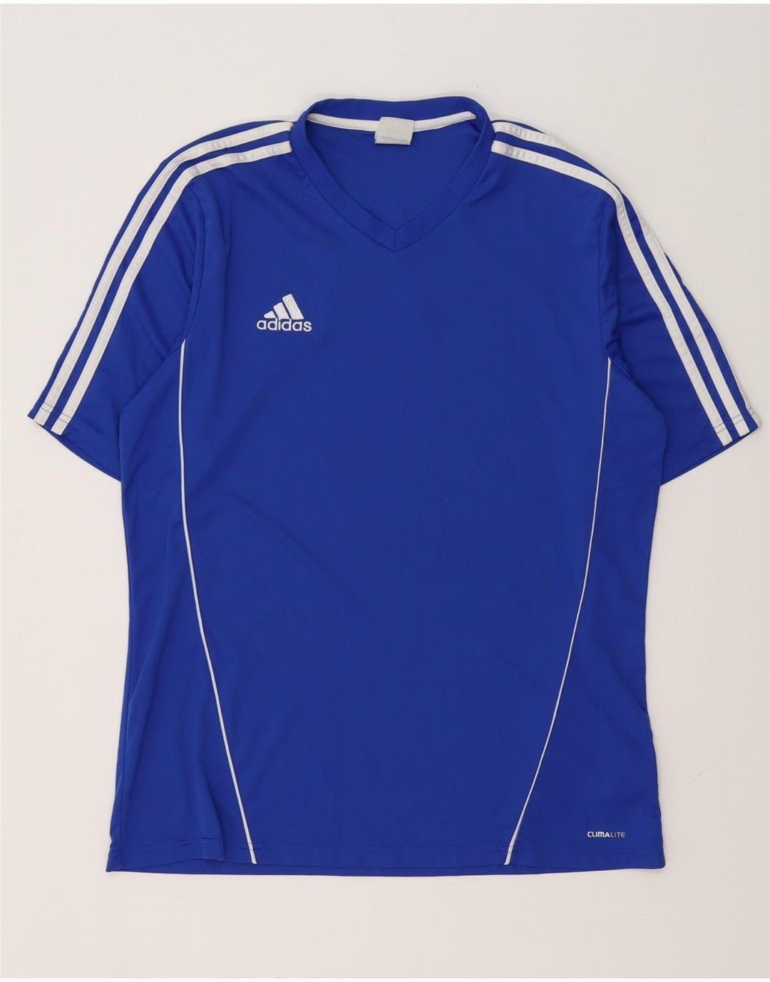 ADIDAS Mens Climalite T-Shirt Top Large Blue Polyester