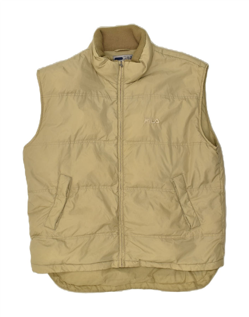 FILA Mens Padded Gilet IT 52 XL Beige Polyamide | Vintage Fila | Thrift | Second-Hand Fila | Used Clothing | Messina Hembry 