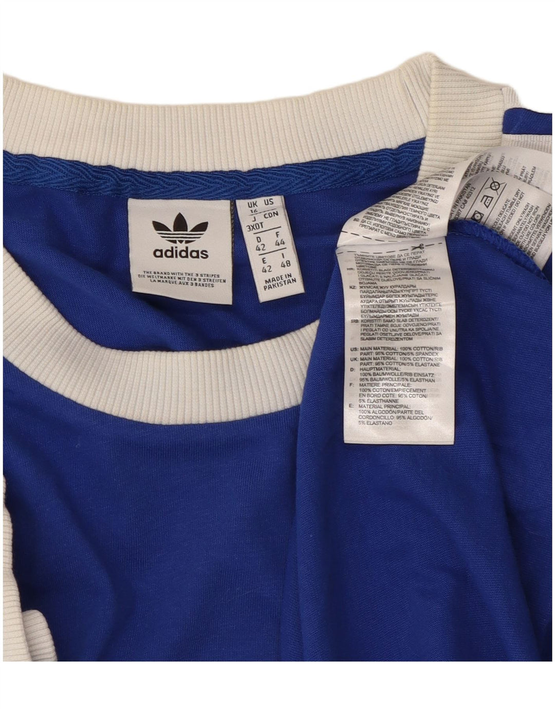 Adidas Womens T-Shirt Top UK 16 Large  Blue Cotton