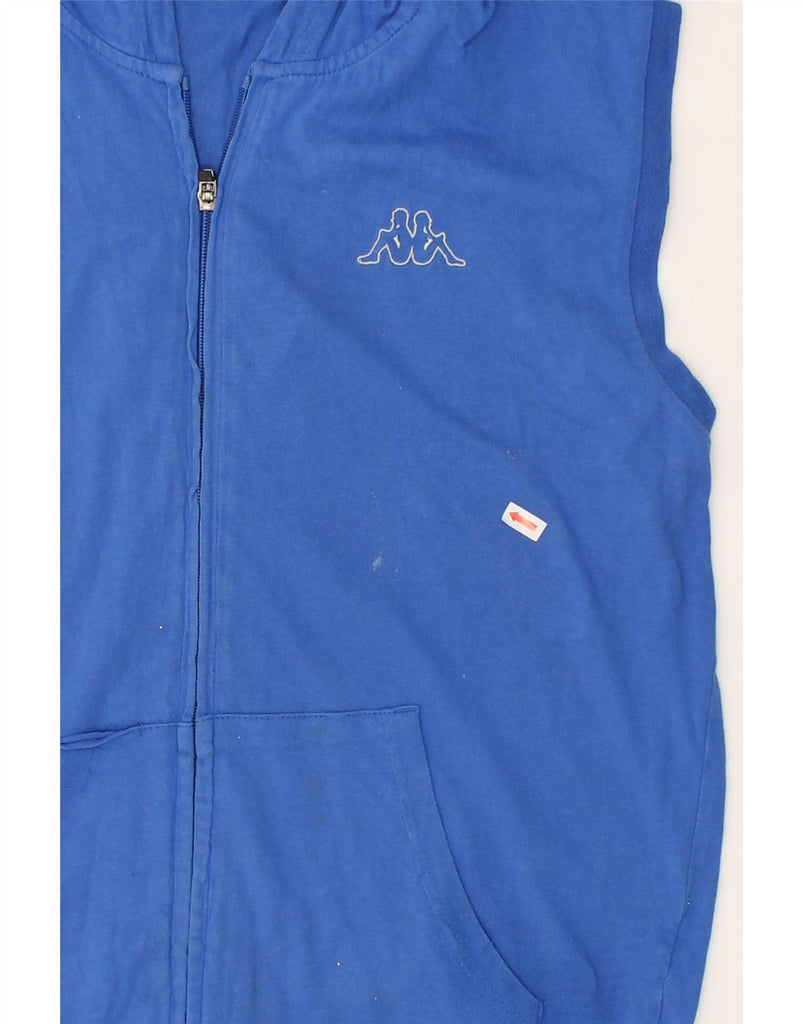 KAPPA Mens Sleeveless Zip Hoodie Sweater Small Blue Cotton | Vintage Kappa | Thrift | Second-Hand Kappa | Used Clothing | Messina Hembry 