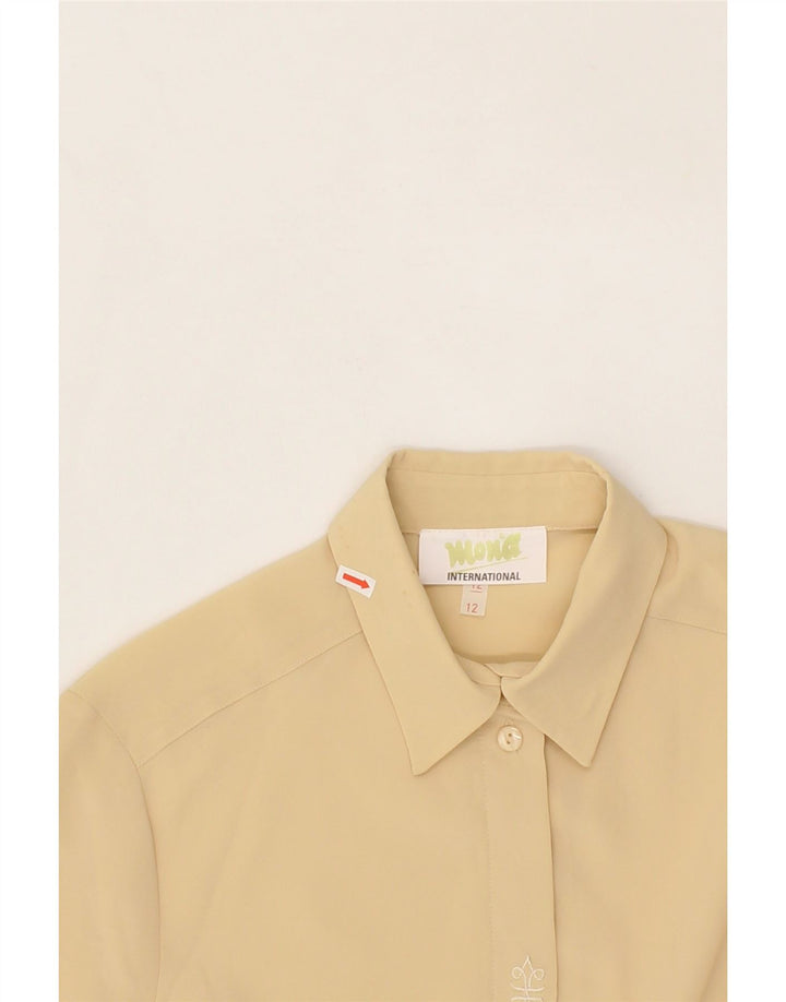 MONA Womens Shirt Blouse UK 12 Medium  Beige Viscose Vintage Mona and Second-Hand Mona from Messina Hembry 