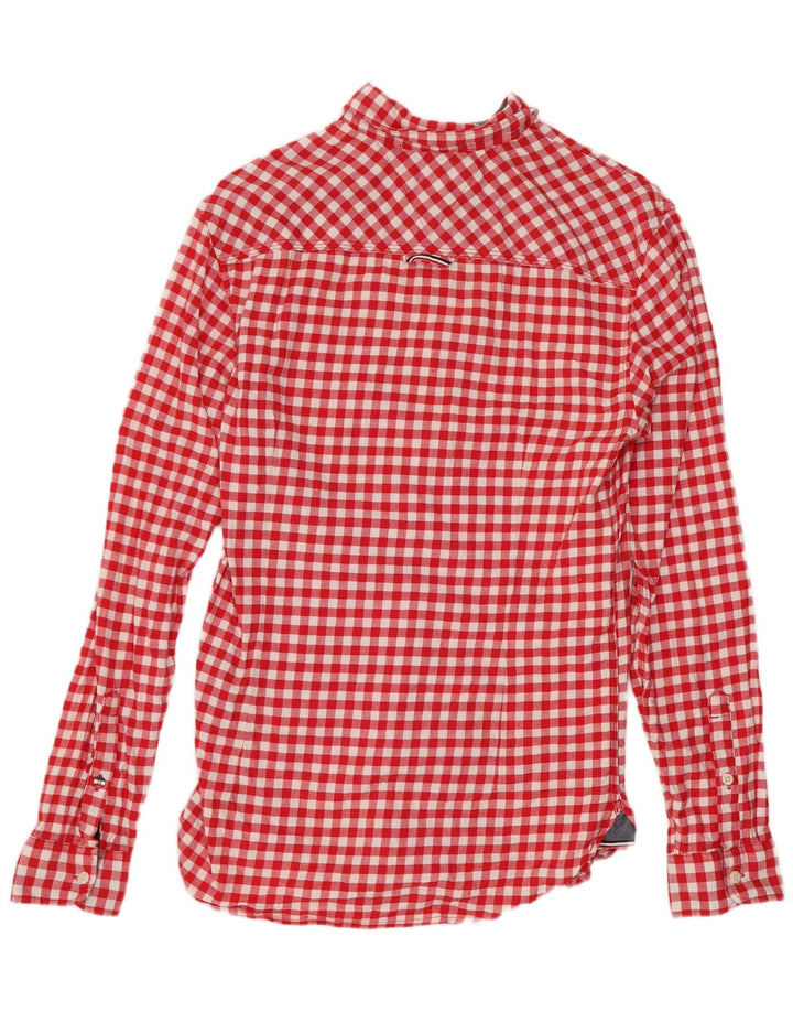 Tommy Hilfiger Mens Regular Fit Flannel Shirt Small Red Gingham Cotton
