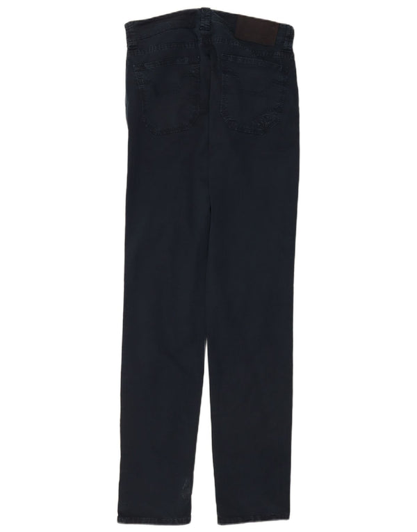 9.2 by Carlo Chionna Womens Slim Casual Trousers W31 L33 Navy Blue Cotton