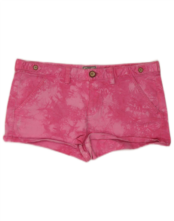 Superdry Womens Hot Pants Medium W34 Pink Tie Dye Cotton