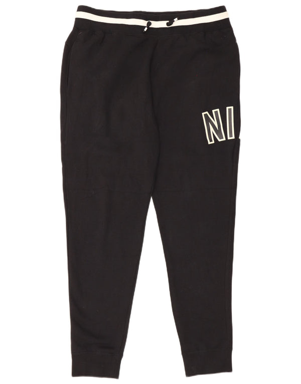Nike Mens Graphic Tracksuit Trousers Joggers XL Black Colourblock Cotton