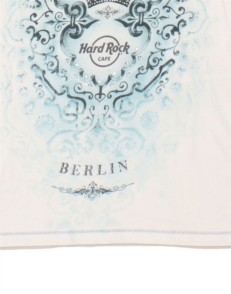 HARD ROCK CAFE Womens Berlin Graphic T-Shirt Top UK 10 Small White Cotton Vintage Hard Rock Cafe and Second-Hand Hard Rock Cafe from Messina Hembry 