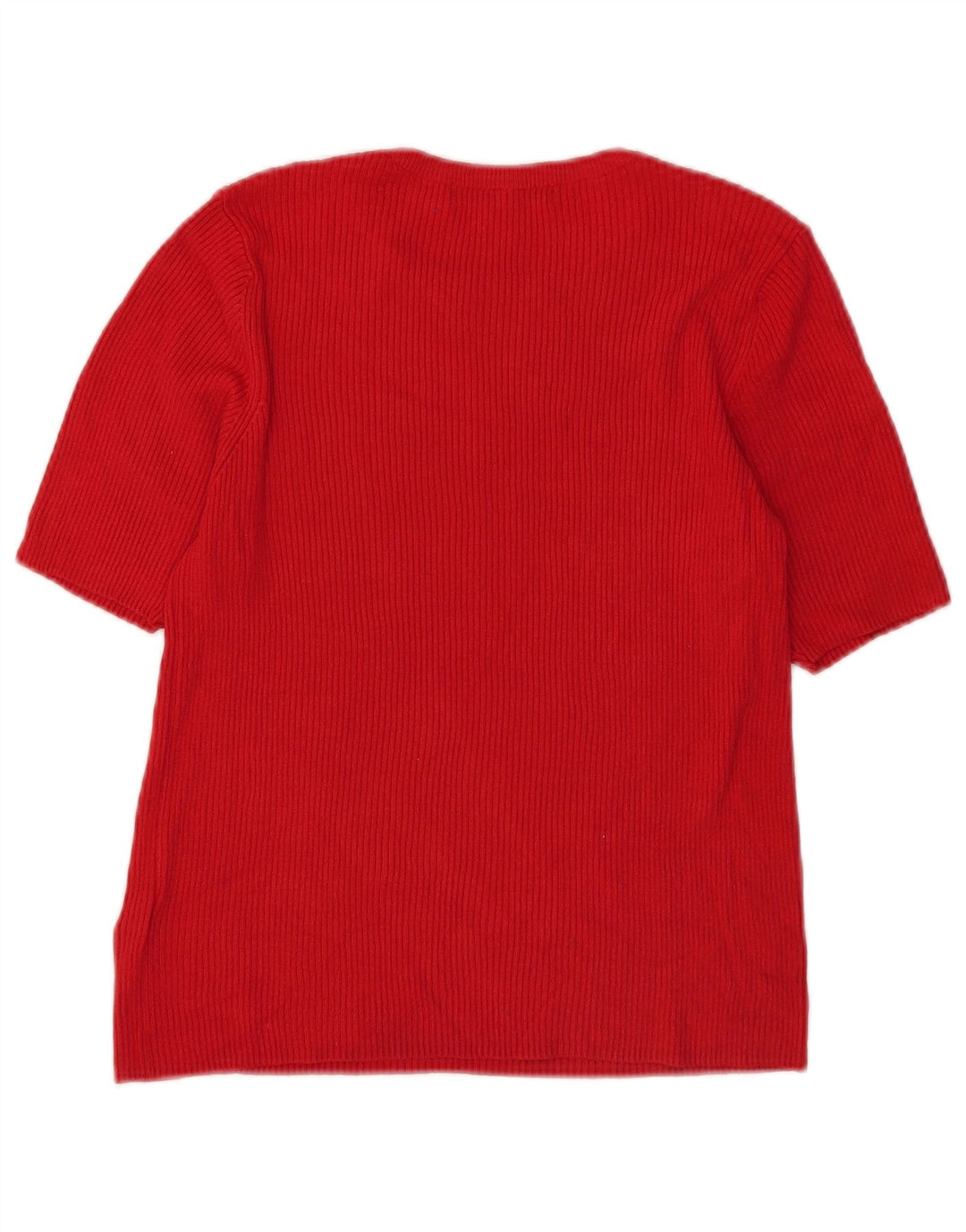 Marks & Spencer Womens Crop T-Shirt Top UK 16 Large Red Viscose