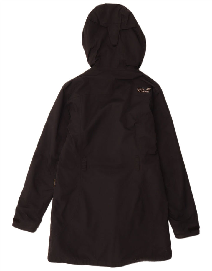 JACK WOLFSKIN Womens Hooded Windbreaker Coat UK 10 Small  Black Polyamide