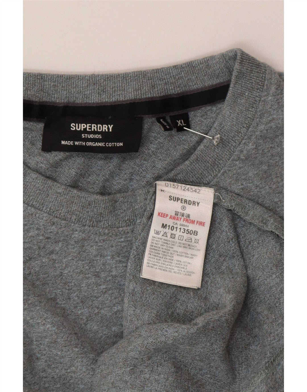 Superdry Mens T-Shirt Top XL Grey Flecked Cotton