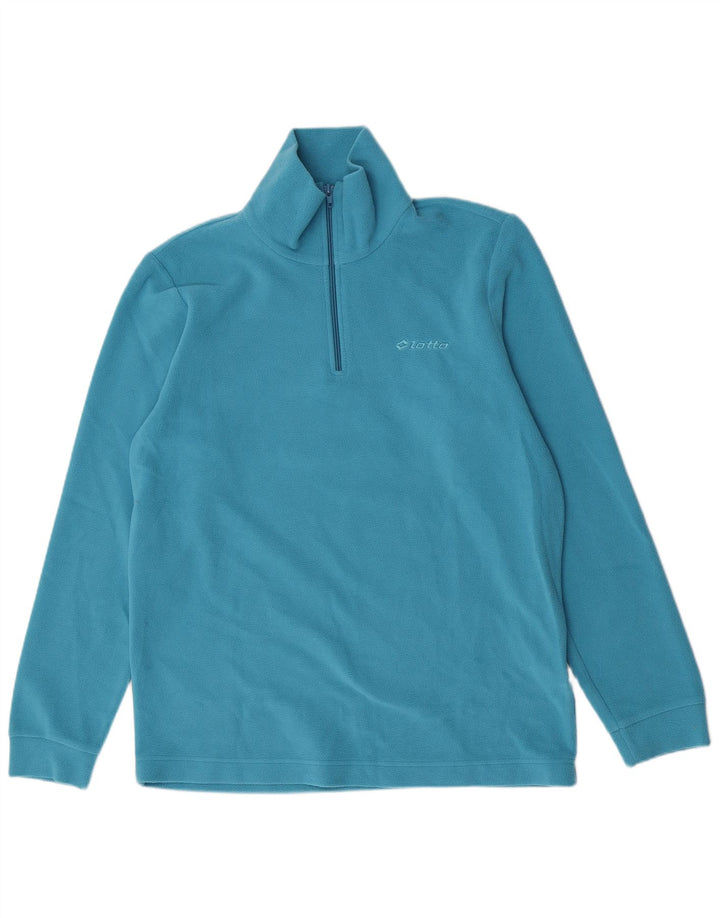 Lotto Mens Zip Neck Fleece Jumper Medium Blue Polyester