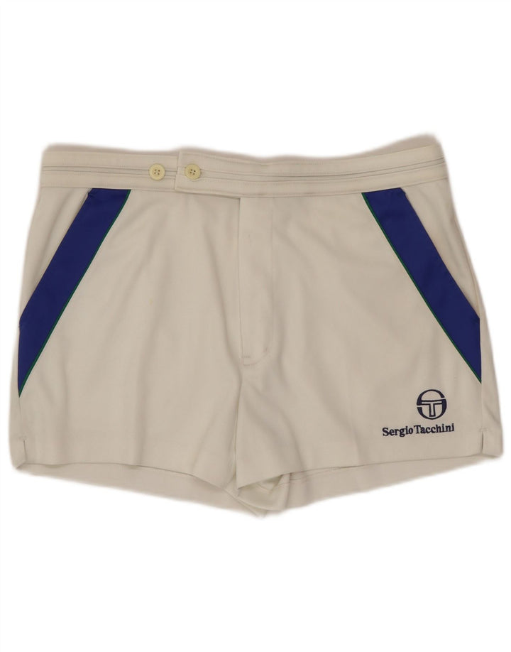 Sergio Tacchini Mens Chino Shorts IT 48 Medium W32 White Colourblock