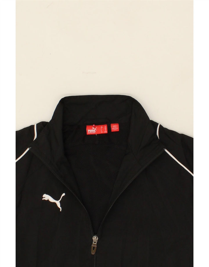PUMA Boys Tracksuit Top Jacket 9-10 Years Medium Black Polyester Vintage Puma and Second-Hand Puma from Messina Hembry 