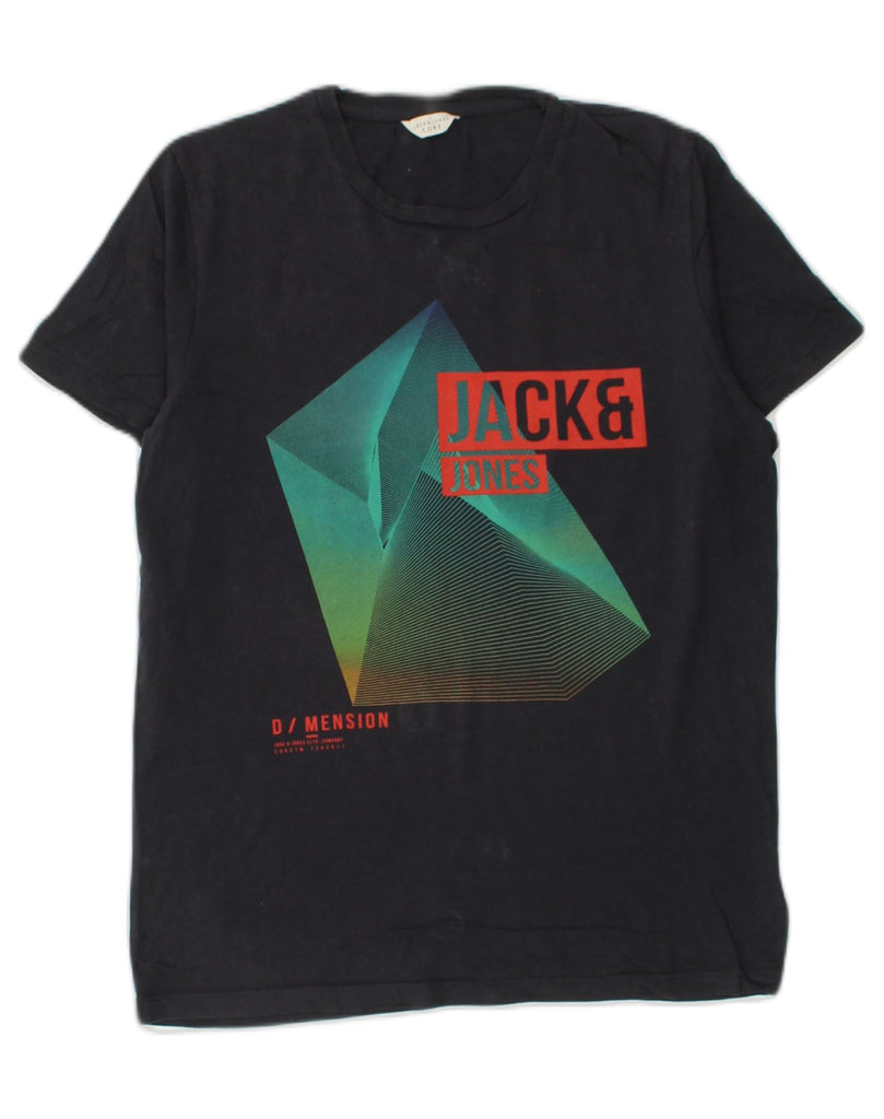 JACK & JONES Mens Graphic T-Shirt Top Small Black Cotton | Vintage Jack & Jones | Thrift | Second-Hand Jack & Jones | Used Clothing | Messina Hembry 