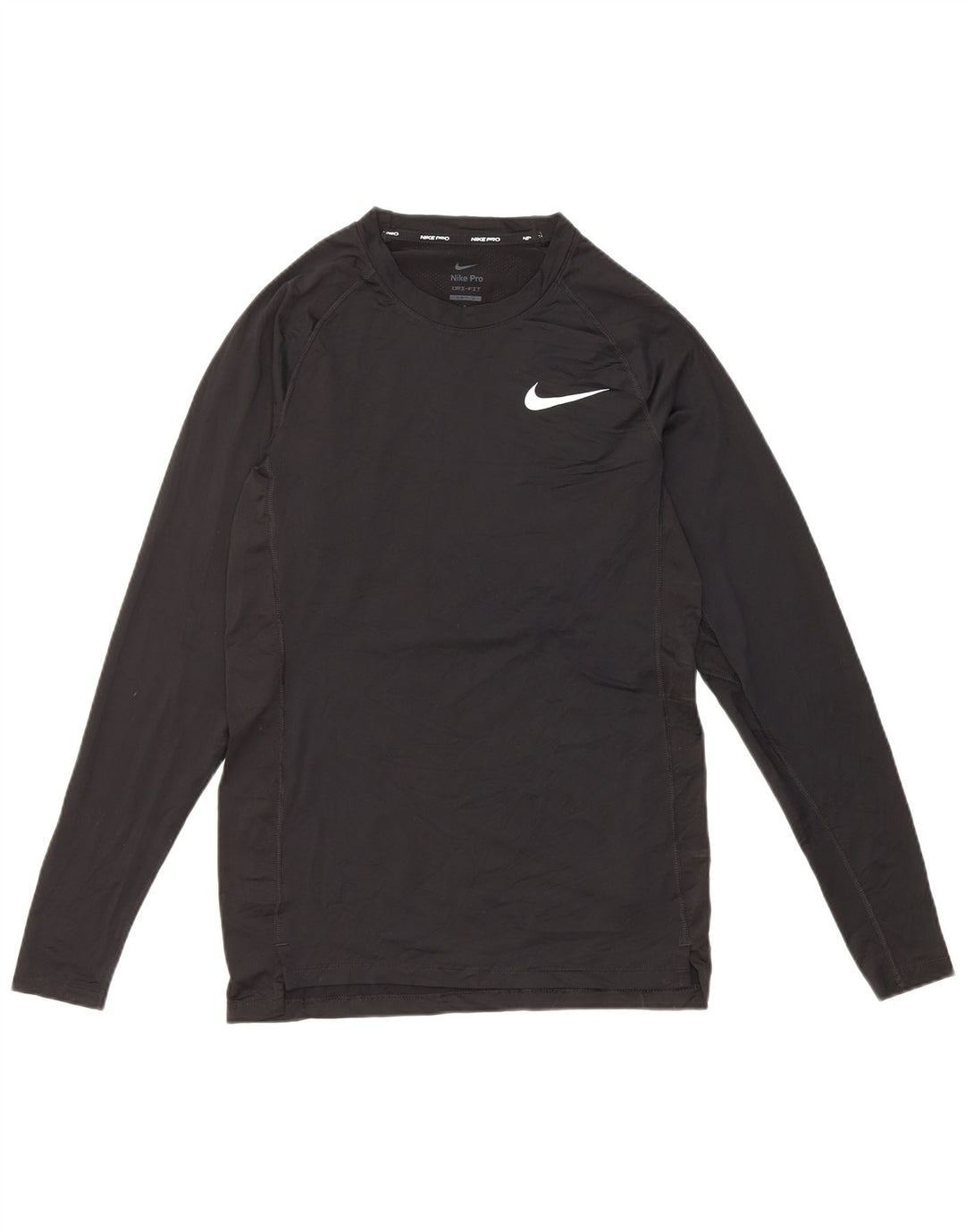 Nike Mens Dri Fit Slim Top Long Sleeve Small Black Polyester