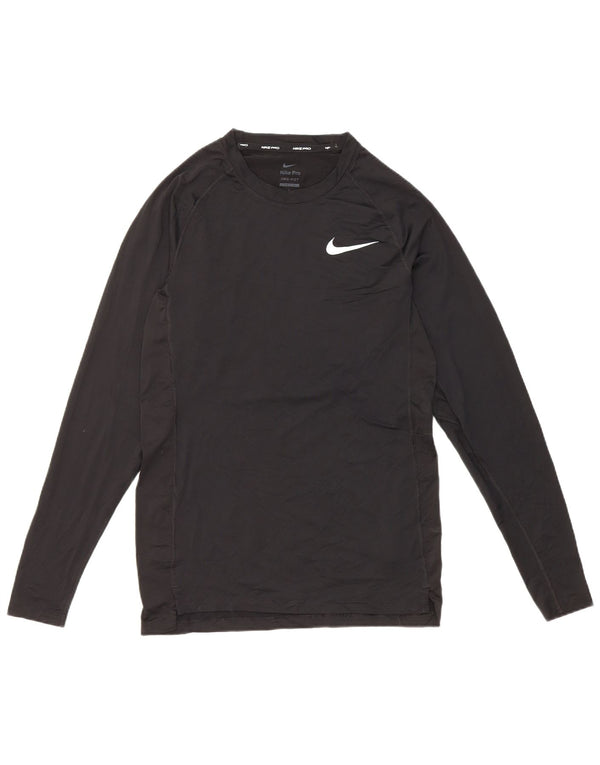 Nike Mens Dri Fit Slim Top Long Sleeve Small Black Polyester