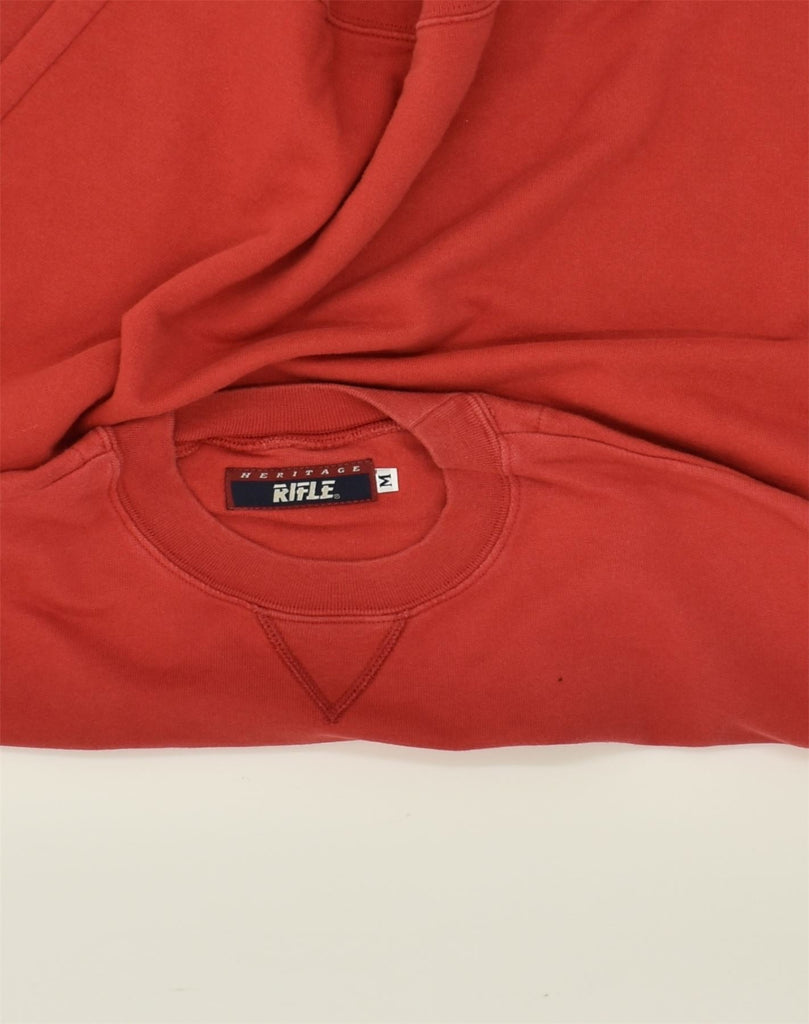 RIFLE Mens Sweatshirt Jumper Medium Red Cotton | Vintage Rifle | Thrift | Second-Hand Rifle | Used Clothing | Messina Hembry 