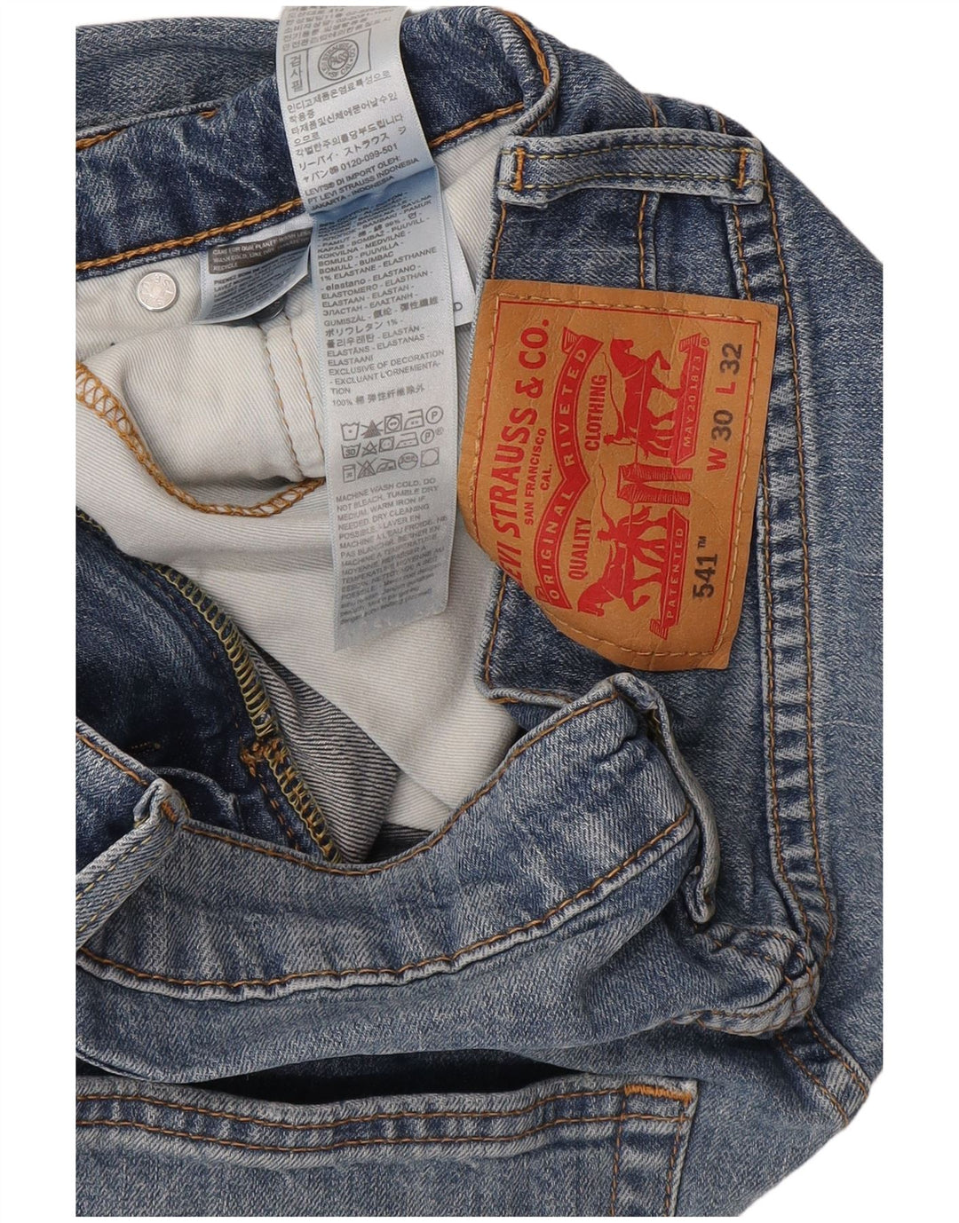 Levi's Mens 541 Tapered Jeans W30 L32 Blue Cotton