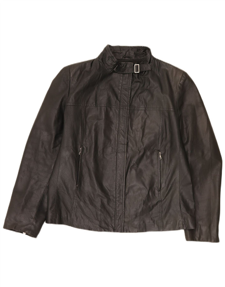 Conbipel Womens Free Heron Leather Jacket IT 48 XL Black