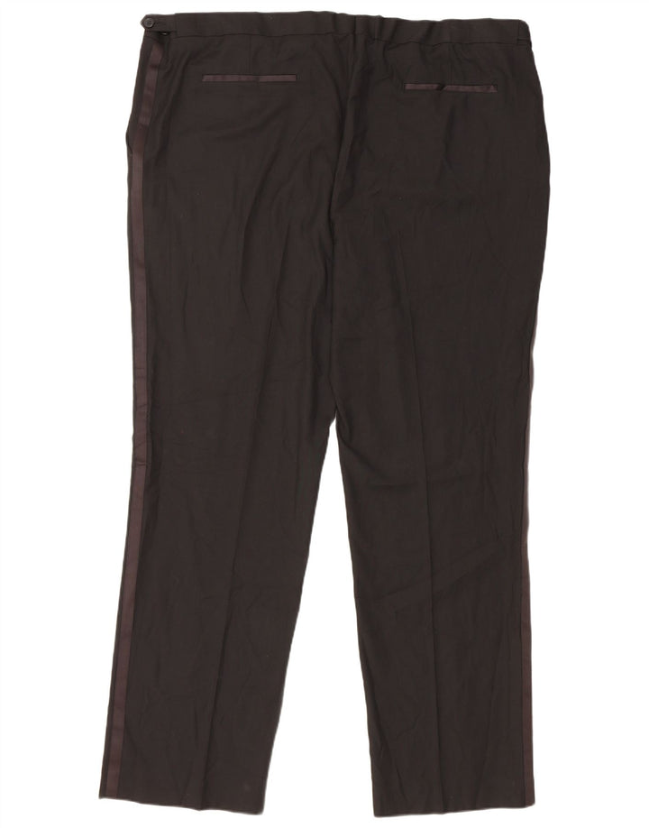 Marks & Spencer Mens Regular Fit Suit Trousers W46 L33 Black Polyester