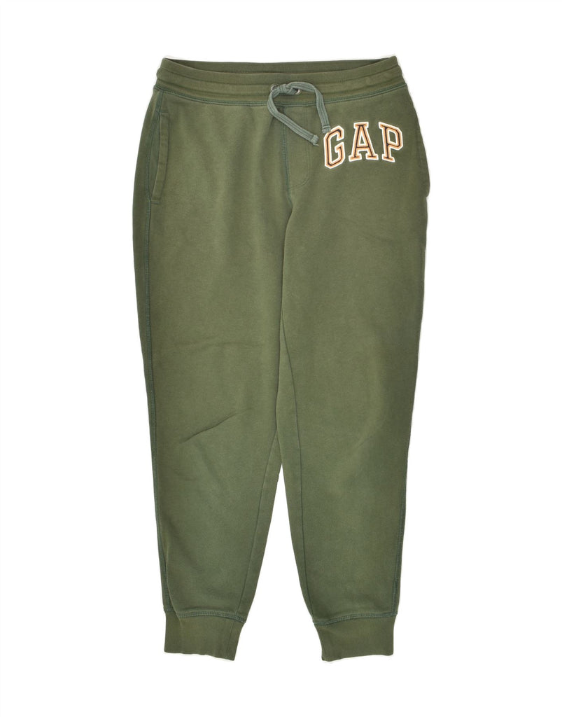 GAP Mens Graphic Tracksuit Trousers Joggers Small Green Cotton | Vintage Gap | Thrift | Second-Hand Gap | Used Clothing | Messina Hembry 