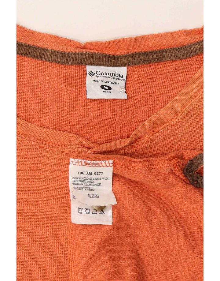 Columbia Mens Regular T-Shirt Top Medium Orange Cotton