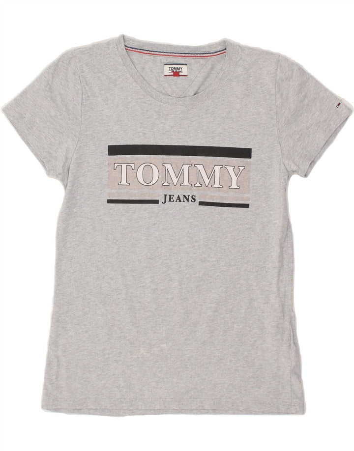 TOMMY HILFIGER Mens Graphic T-Shirt Top Small Grey Cotton Vintage Tommy Hilfiger and Second-Hand Tommy Hilfiger from Messina Hembry 