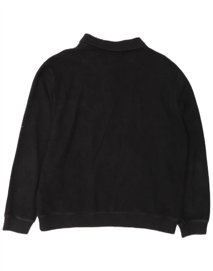 Massimo Dutti Mens Polo Neck Jumper Sweater 2XL Black Cotton