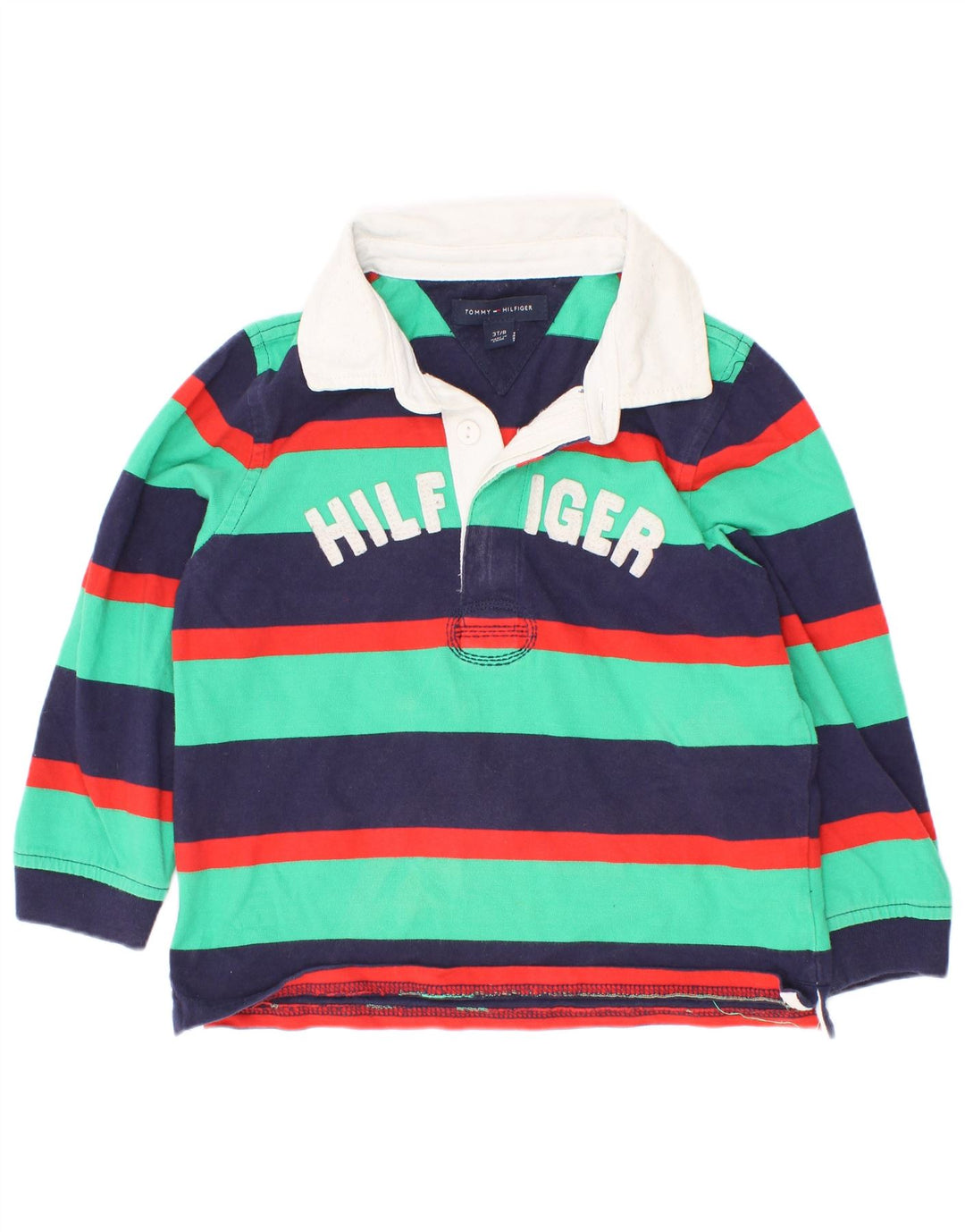 Tommy Hilfiger Boys Graphic Rugby Polo Shirt 2-3 Years Multicoloured