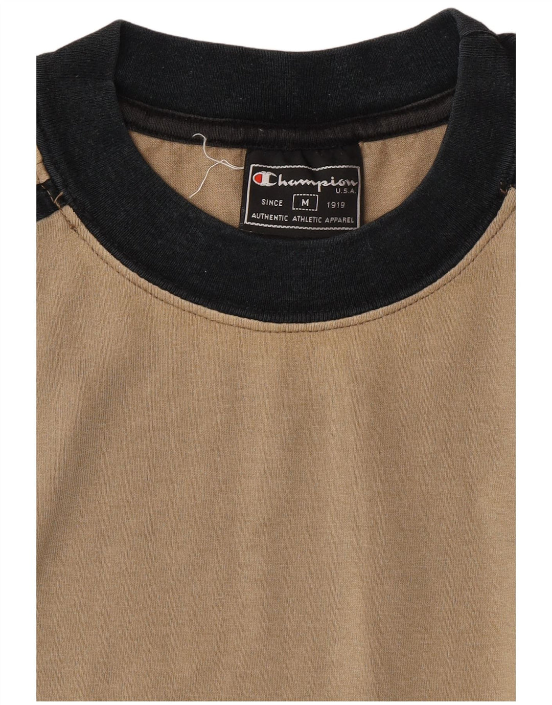 CHAMPION Mens T-Shirt Top Medium Brown Colourblock Cotton