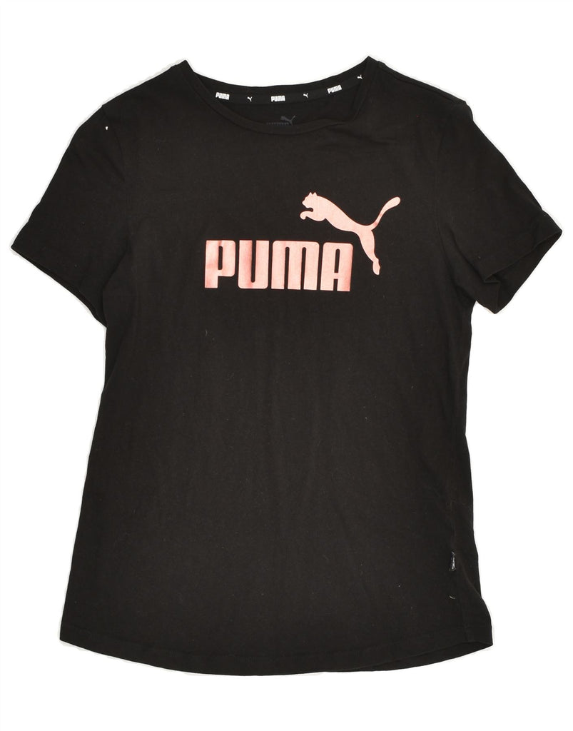 PUMA Girls Graphic T-Shirt Top 13-14 Years Black Cotton | Vintage Puma | Thrift | Second-Hand Puma | Used Clothing | Messina Hembry 