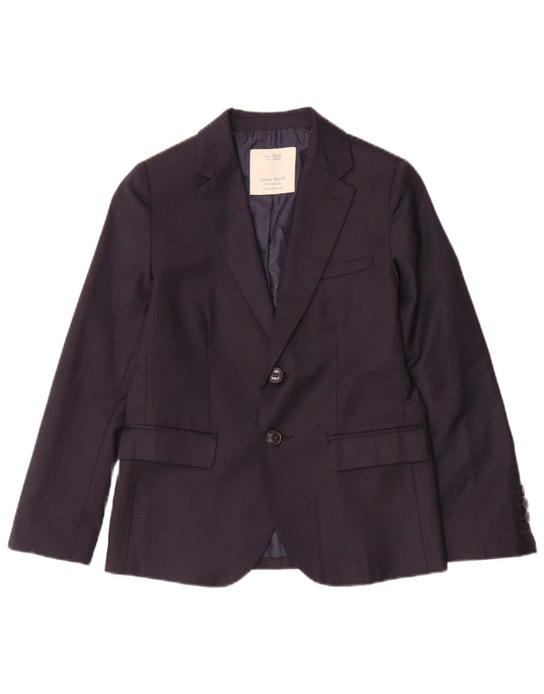 Zara Boys 2 Button Blazer Jacket 9-10 Years Navy Blue Wool