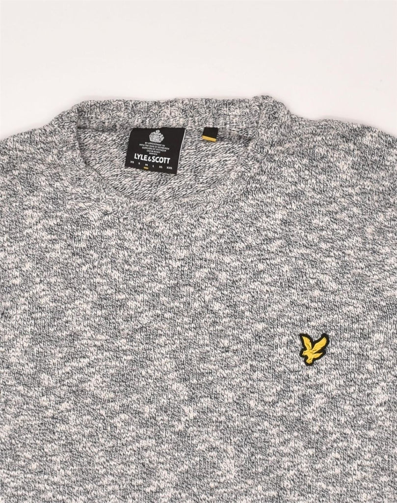 LYLE & SCOTT Mens Crew Neck Jumper Sweater Medium Grey Cotton | Vintage Lyle & Scott | Thrift | Second-Hand Lyle & Scott | Used Clothing | Messina Hembry 