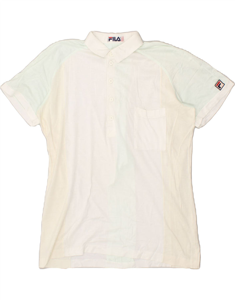 FILA Womens Polo Shirt IT 52 Large Multicoloured Colourblock | Vintage Fila | Thrift | Second-Hand Fila | Used Clothing | Messina Hembry 