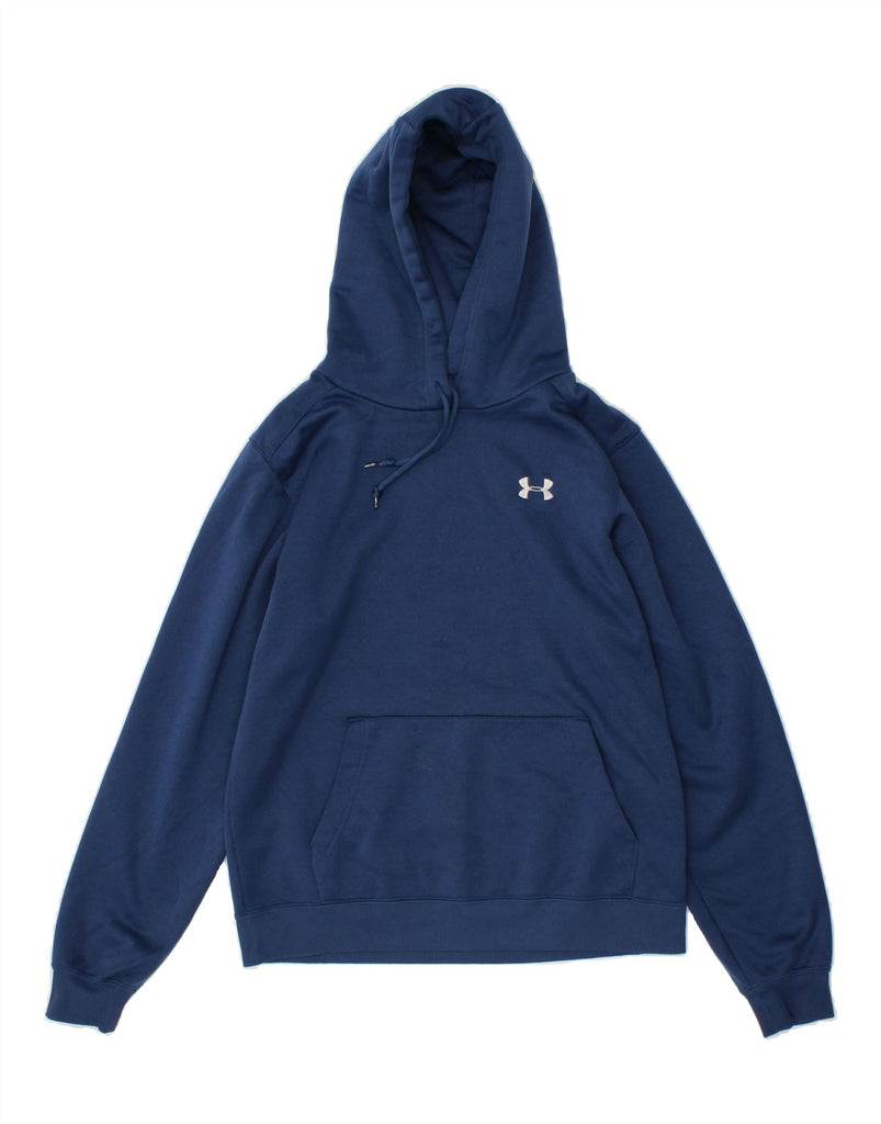 UNDER ARMOUR Womens Hoodie Jumper UK 10 Small Navy Blue Polyester | Vintage Under Armour | Thrift | Second-Hand Under Armour | Used Clothing | Messina Hembry 