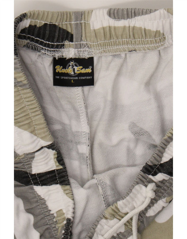 UNCLE SAM Mens Tracksuit Trousers Large  Multicoloured Camouflage