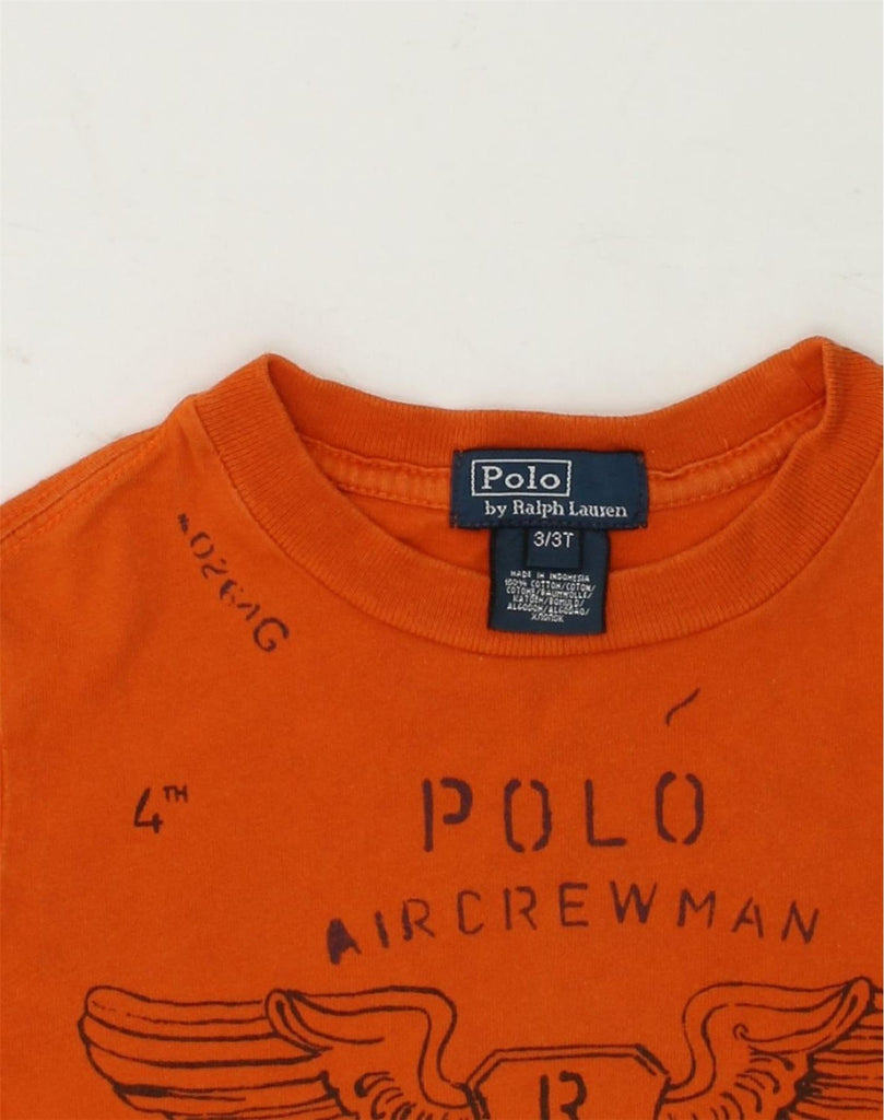 POLO RALPH LAUREN Boys Graphic T-Shirt Top 2-3 Years Orange Cotton | Vintage Polo Ralph Lauren | Thrift | Second-Hand Polo Ralph Lauren | Used Clothing | Messina Hembry 