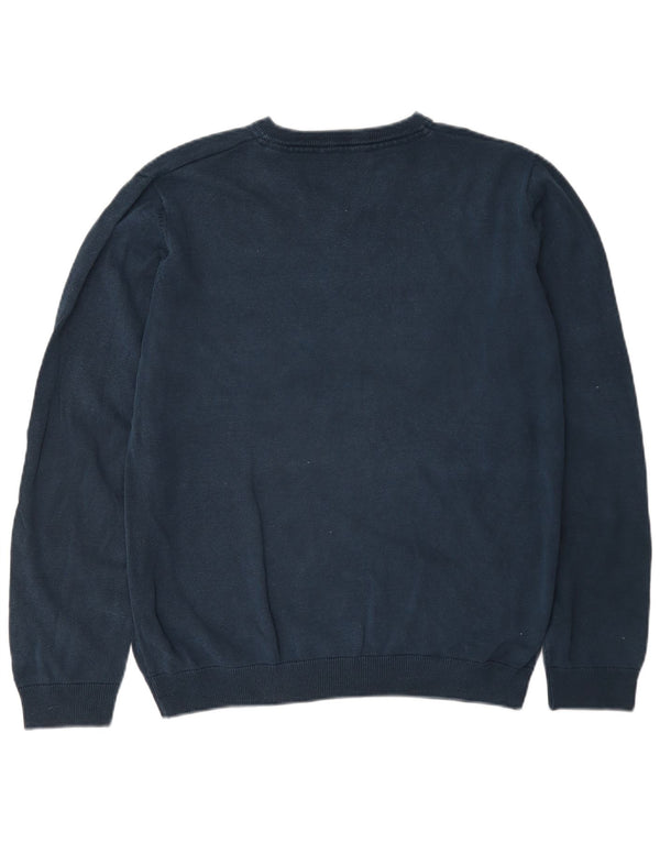 Marks & Spencer Boys V-Neck Jumper Sweater 15-16 Years Navy Blue Cotton