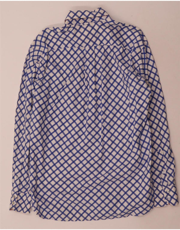 Tommy Hilfiger Mens Shirt Small Blue Geometric Cotton