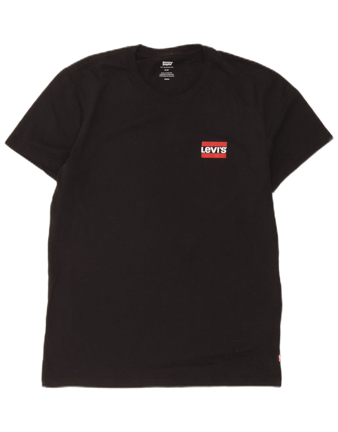 Levi's Mens Slim T-Shirt Top Medium Black Cotton