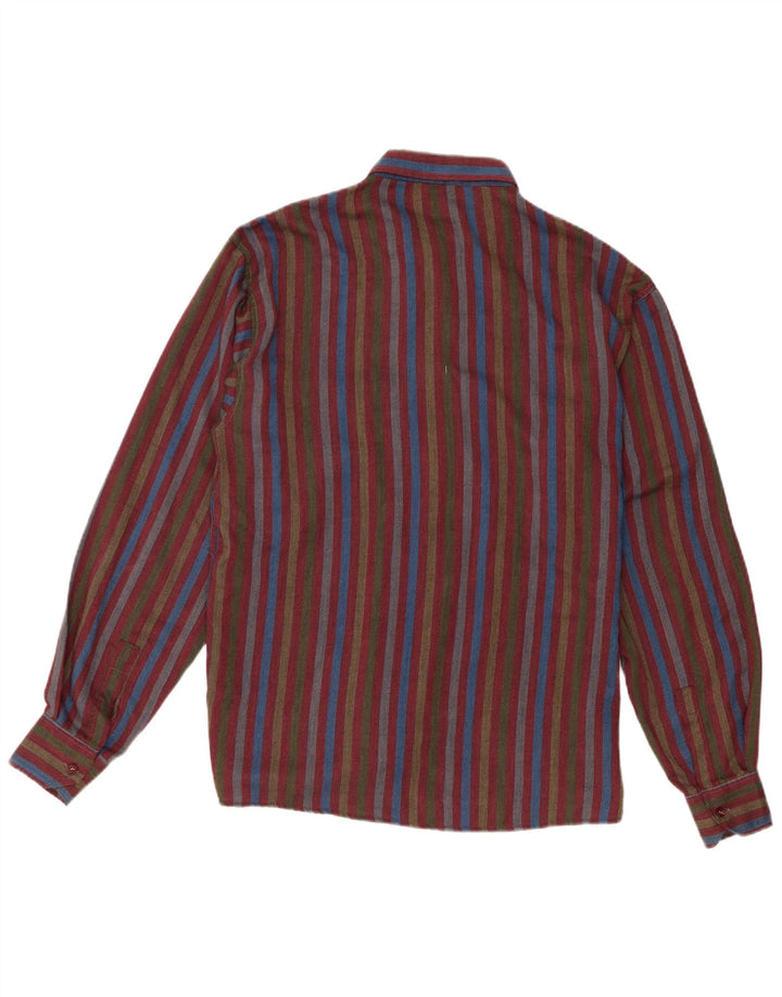 Benetton Mens Flannel Shirt Small Multicoloured Striped Cotton