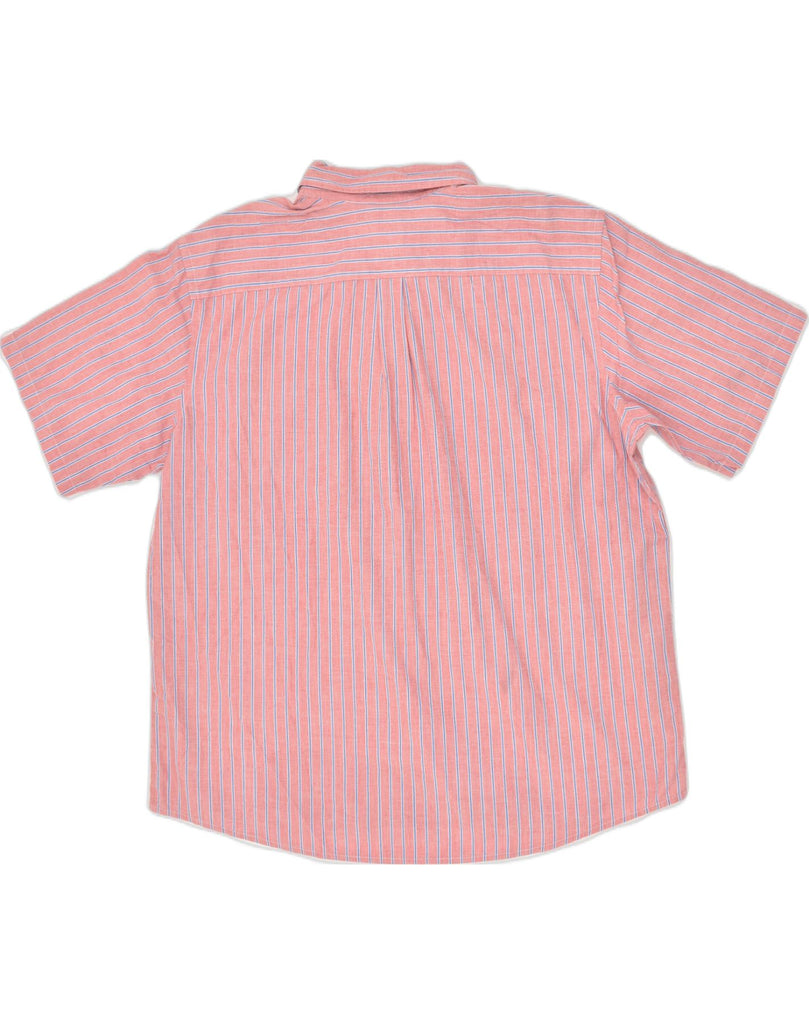 DOCKERS Mens Short Sleeve Shirt 2XL Pink Striped Cotton | Vintage Dockers | Thrift | Second-Hand Dockers | Used Clothing | Messina Hembry 