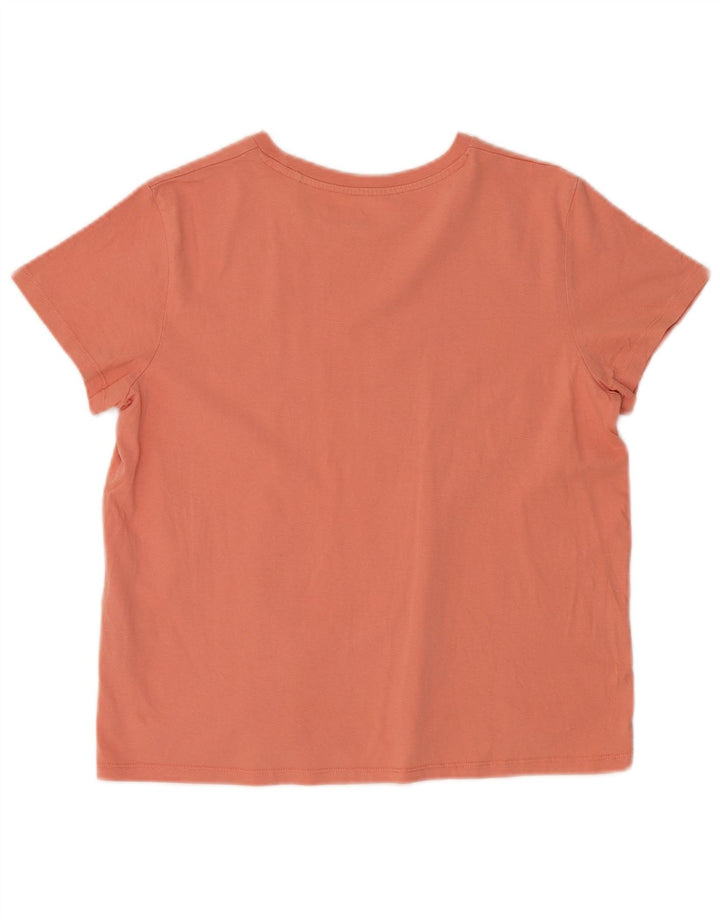 LEVI'S Womens Graphic T-Shirt Top UK 16 Large Orange Cotton